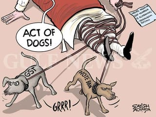 Cartoon from Satish Acharya: India’s GDP data frightening