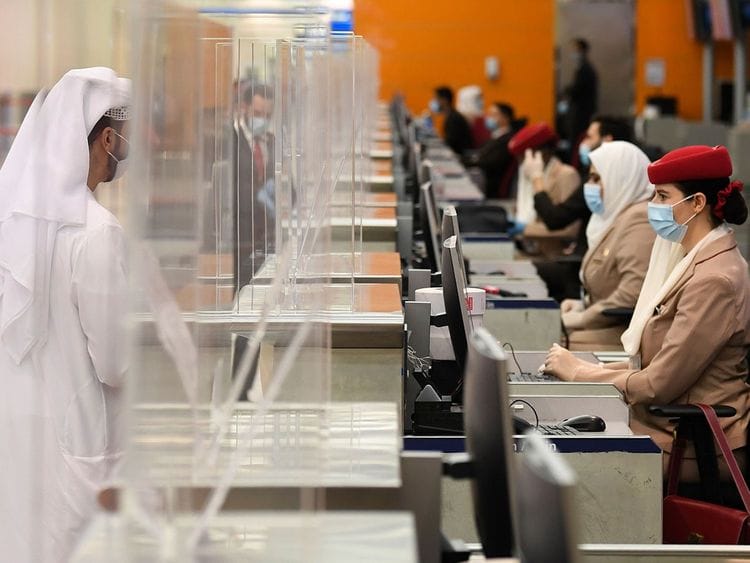 Stock Dubai airport passengers