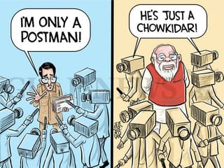 Cartoon from Satish Acharya: Bollywood drama plays out in real