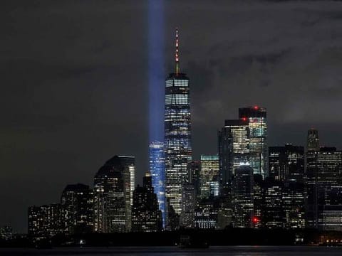 Tribute In Light shines above the skyline on eve of 9/11 attack anniversary