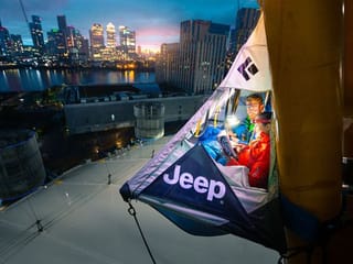 Extreme staycation! Jeep’s hanging tent on London's O2