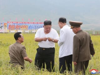 Photos: North Korea's Kim Jong-un inspects reconstruction work