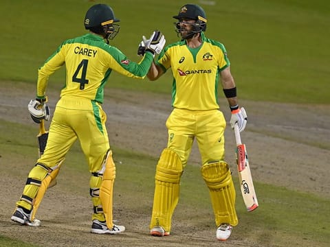 Glenn Maxwell and Alex Carey starred for Australia against England