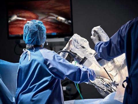The robotic surgery was done by installing the da Vinci Robotic system