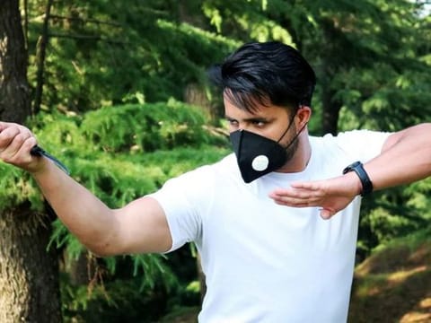 Ashfaq Wani shows off his skills in self-defence.