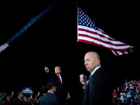 President Donald Trump during a campaign event at the Fayetteville Regional Airport in Fayetteville, N.C., Sept. 19, 2020. The president's determination to confirm a replacement for Justice Ruth Bader Ginsburg before the election set lawmakers on a collision course as Congress deals with other major issues. 