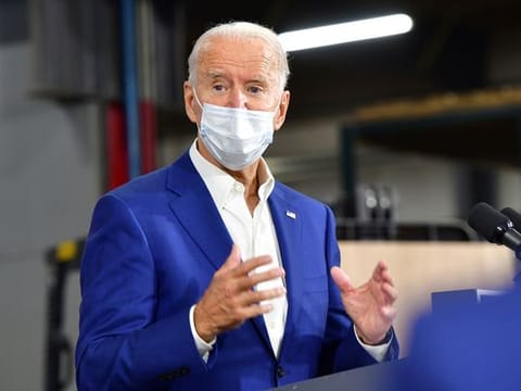 President Joe Biden speaks during a speech in which he never removed his mask for the duration of the event (File)