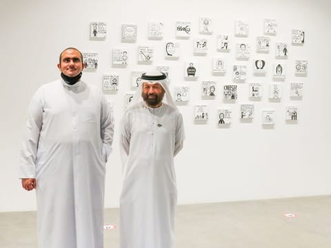 Artists Abdullah Lutfi and Abdul Qader Al Rais.