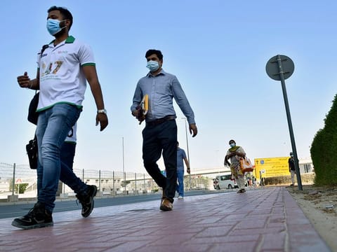 Dubai workers head to offices early in the morning in the Business Bay area. Picture used for illustrative purposes only.