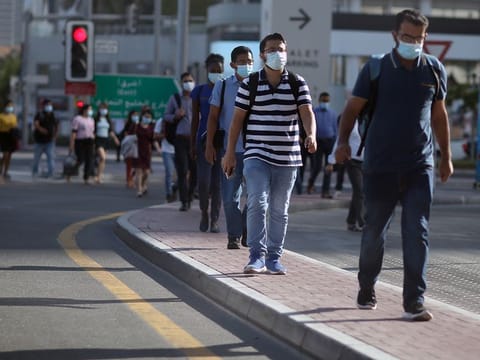 Dubai office staff working. 