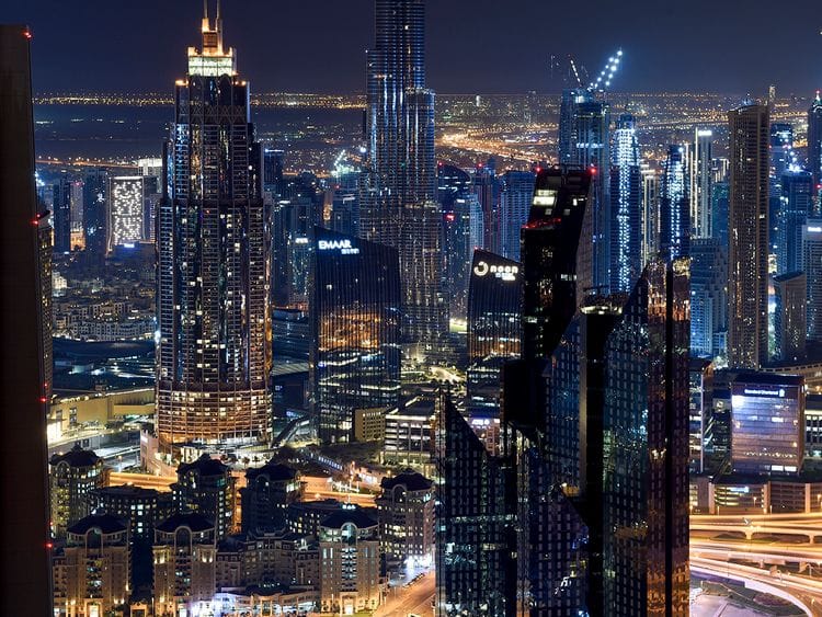Stock Dubai skyline city