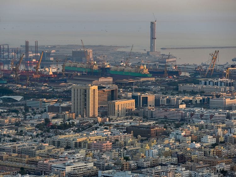 Stock Dubai skyline city