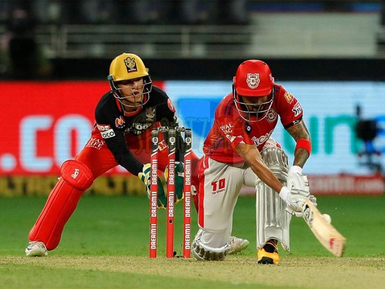 KL Rahul captain of Kings XI Punjab batting during match 6 of season 13, Dream 11 Indian Premier League (IPL) between Kings XI Punjab and Royal Challengers Bangalore