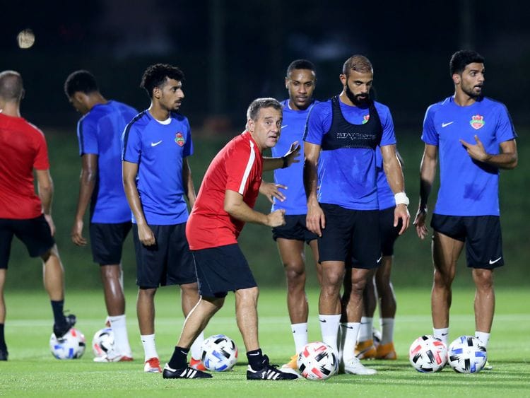 Shabab Al Ahlin Dubai train ahead of the AFC Champions League last 16