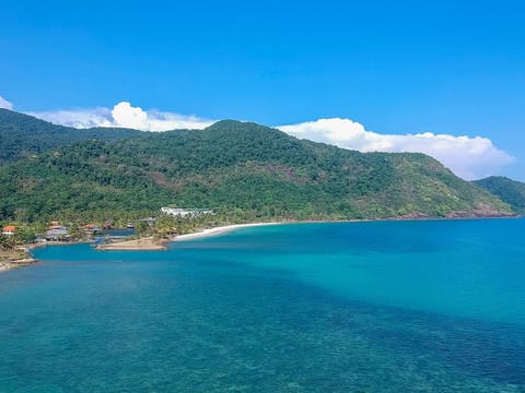 Blue water lines at coast Koh Chang island