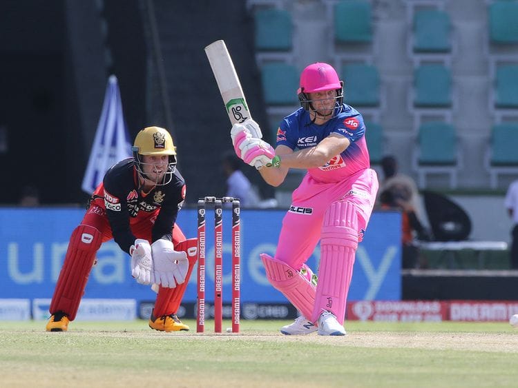 Jos Buttler of Rajasthan Royals plays a shot. 