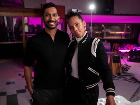 Hrishikesh Hirway and Alicia Keys in 'Song Exploder'.