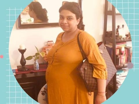 Indian expat Eshita Mukherjee just about to leave for the hospital to deliver her baby during the pandemic