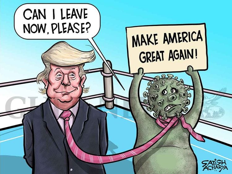 Cartoon from Satish: Trump and the coronavirus