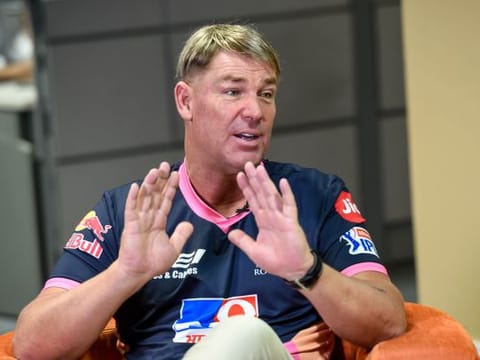 Australian cricket legend and Brand Ambassador of Rajasthan Royals Shane Warne visits Gulf News