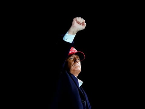 Donald Trump holds a campaign rally in Des Moines, Iowa, U.S., October 14, 2020