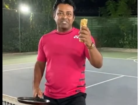 Leander Paes takes part in Nick Kyrgios' Old El Paso #MessFree Challenge