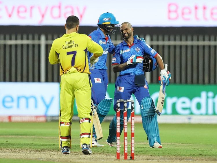Shikhar Dhawan (right) and Axar Patel 