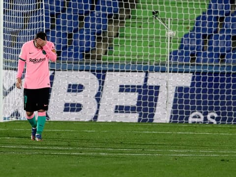 Barcelona's Lionel Messi after the loss to Getafe
