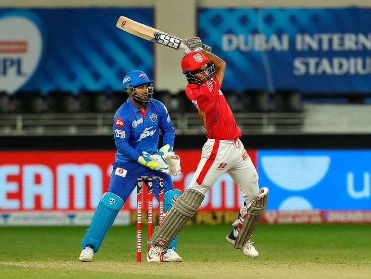 Deepak Hooda of Kings XI Punjab plays a shot. 