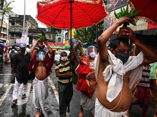 Photos: Devotees mark Durga Puja festival amid COVID-19 pandemic