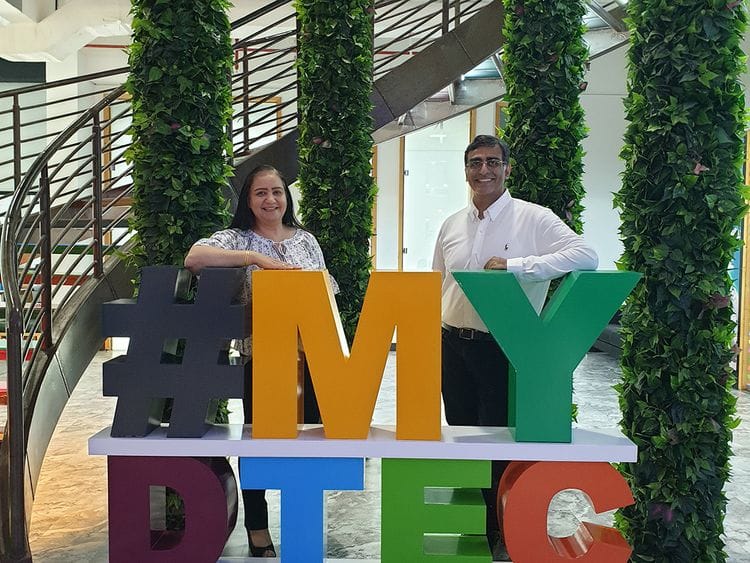 Rachna and Pramod Dhalwani set up their software solutions company in Dtec in 2015