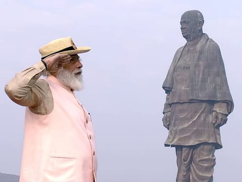 India's Prime Minister Narendra Modi at the Statue of Unity in Kevadia (File)