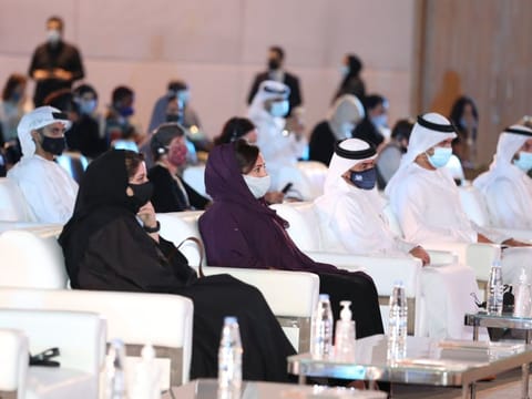 Sheikha Bodour bin Sultan Al Qasimi attends the second day of 10th Publishers Conference held at the Expo Centre Sharjah ahead of the 39th Sharjah International Book Fair. 