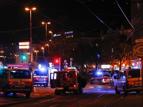 Police blocks a street near Schwedenplatz square after a shooting in Vienna, Austria November 2, 2020. 