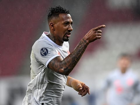 Bayern's Jerome Boateng celebrates.