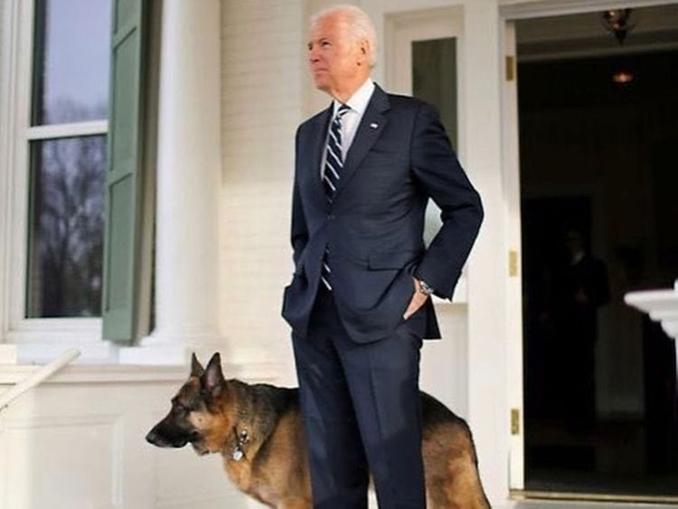 Joe Biden with his pet