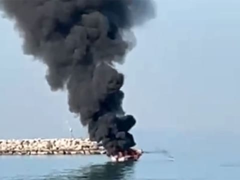 The boat that exploded on Tuesday