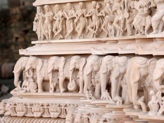 Look: Hand-carved stone pillars for Abu Dhabi’s Hindu temple take shape