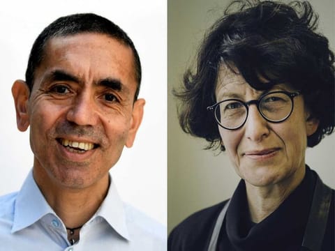 File photo: Dr Ugur Sahin, left, and Dr Ozlem Tureci, founders of BioNTech