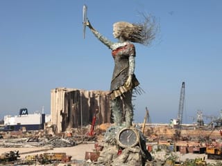 Rise from the rubble: Lebanese artist turns blast debris into symbol of hope