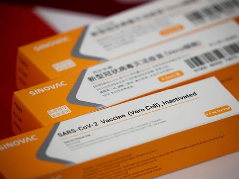 Packages of vaccine candidate for SARS-CoV-2 by Sinovac Biotech.
