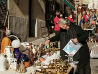 Madrid's flea market, El Rastro, shrinks a little for reopening