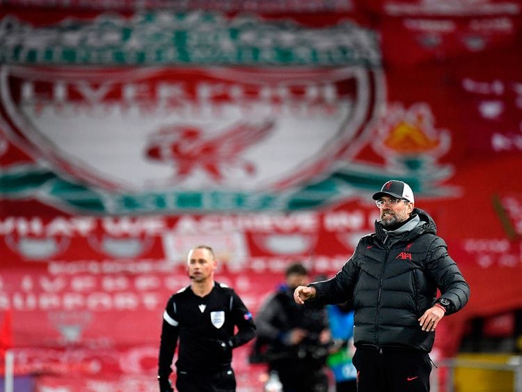 Liverpoool's Jurgen Klopp during the loss to Atalanta in the Champions League