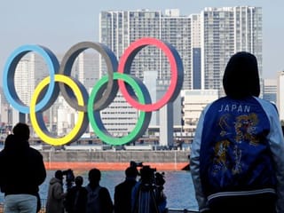 Photos: Giant Olympic rings return as Tokyo bids to build excitement