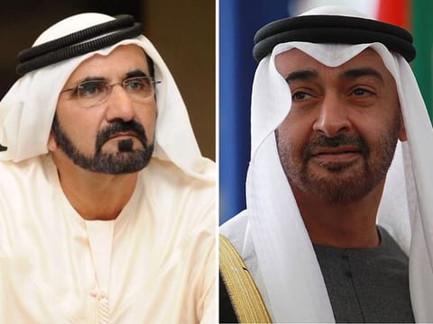 Sheikh Mohammed Bin Rashid Al Maktoum and Sheikh Mohamed Bin Zayed Al Nahyan.
