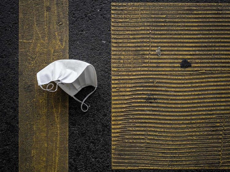Discarded mask France