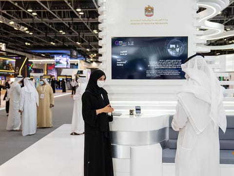  The Ministry of Health and Prevention's pavilion at GITEX Technology Week 2020 in Dubai.