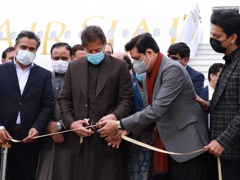 Pakistan Prime Minister Imran Khan inaugurates Pakistan's new private airline, AirSial, in Sialkot on December 9. Image Credit - PIDPakistan Prime Minister Imran Khan inaugurates Pakistan's new private airline, AirSial, in Sialkot on December 9. 