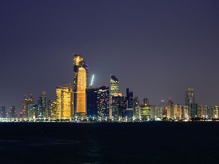 STOCK Abu Dhabi skyline corniche