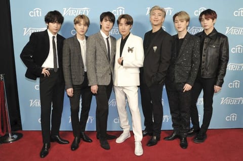 BTS' V, Suga, Jin, J-Hope, RM, Jimin and Jungkook attend the 2019 Variety's Hitmakers Brunch at Soho House in West Hollywood, Calif. on Dec. 7, 2019.